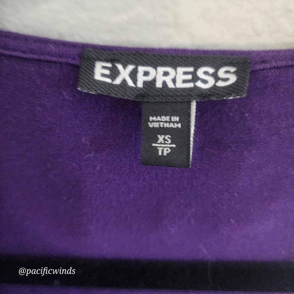 DEEP PURPLE RUFFLE TOP SIZE XS - SMALL MODAL SOFT! - Picture 2 of 5
